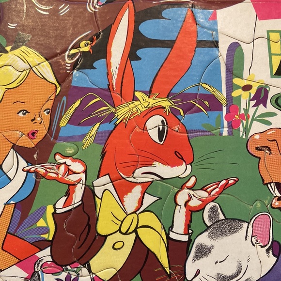 🐇Vintage 1958 Alice in Wonderland inlaid puzzle by Playtime House - Picture 6 of 10